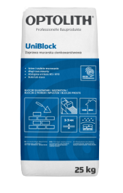 Zaprawa murarska cienkowarstwowa 10 MPa - UniBlock biała